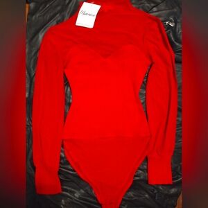 Red Bodysuit Medium by Miamine NWT
